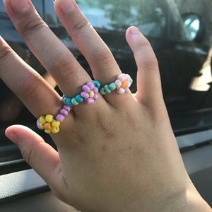 Y2K bead rings for sale!